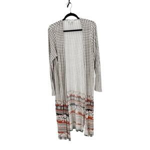 Patrons of Peace black orange western bohemian coastal hippie open front duster